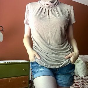 Soft Neutral Ruched Pullover